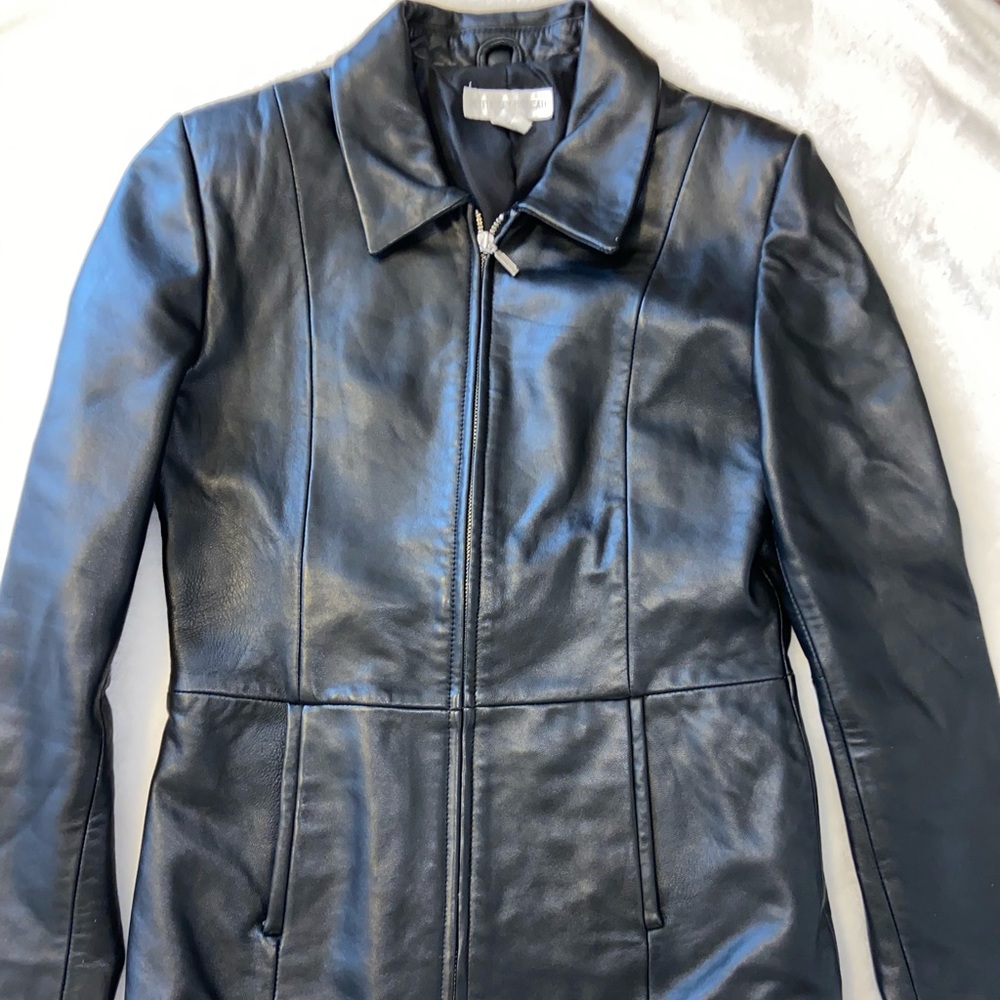 Petite Black leather jacket